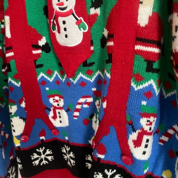 Ugly Christmas Sweater – Snowman Tie Suspender Design - Picture 4 of 10